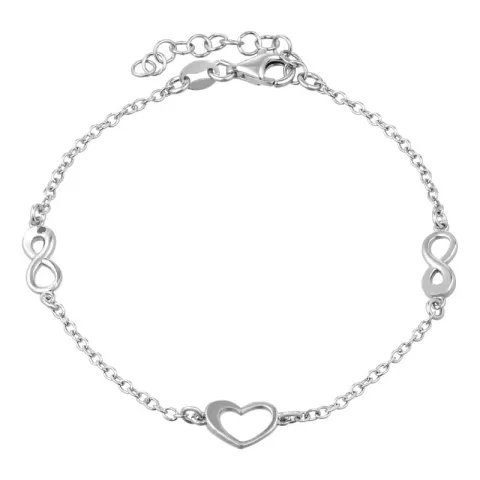 hjärta infinity armband i silver med hängen i silver