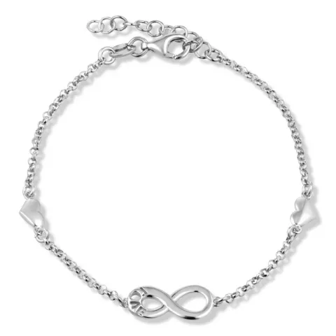 infinity hjärta armband i silver med hängen i silver