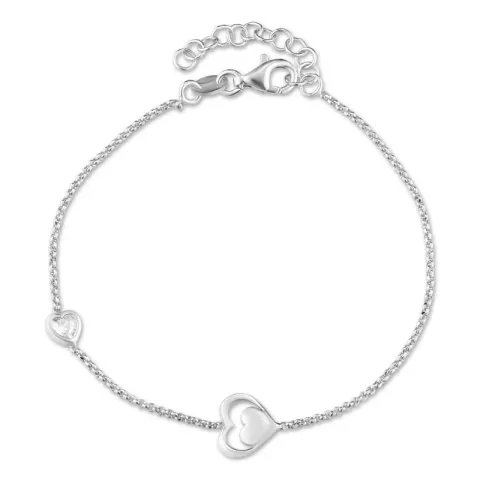 hjärta armband i silver med hängen i silver