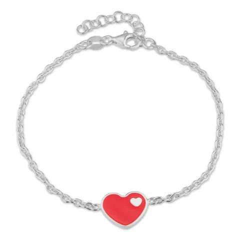 hjärta armband i silver med hängen i silver
