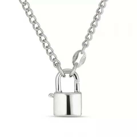 nyckel halskedja med berlocker i silver