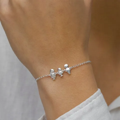 familj armband i silver med Far - Dotter - Mor  i silver