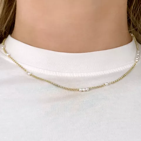 halsband i förgyllt silver 40 plus 5 cm x 3,0 mm