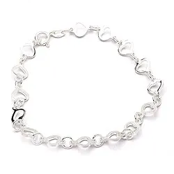 hjärta armband i silver med hängen i silver