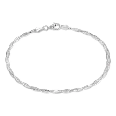 Flätat armband i silver  x 2,4 mm