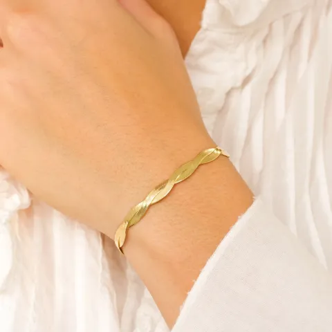 armband i förgyllt silver 16 + 3 cm x 5,4 mm