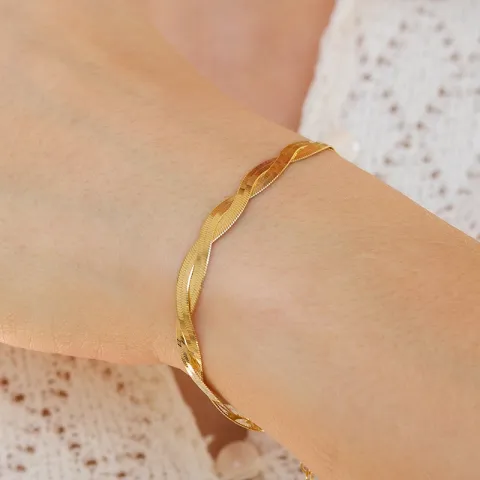 armband i förgyllt silver 16 + 3 cm x 5,4 mm