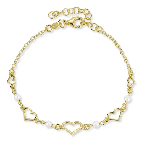 hjärta armband i förgyllt silver