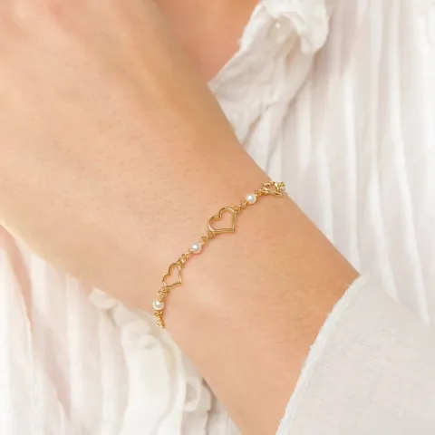 hjärta armband i förgyllt silver