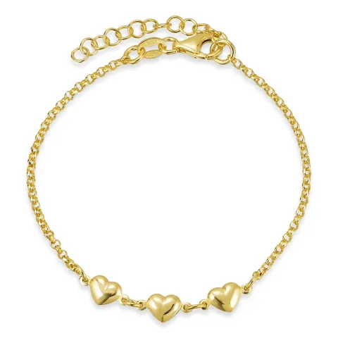 hjärta fotlänk  i förgyllt silver
