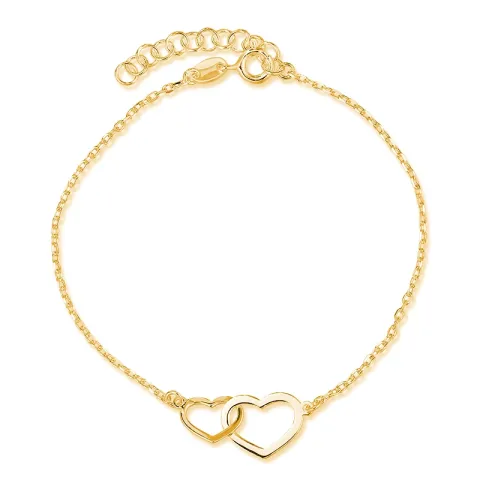 hjärta armband i förgyllt silver