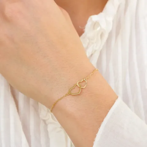 hjärta armband i förgyllt silver