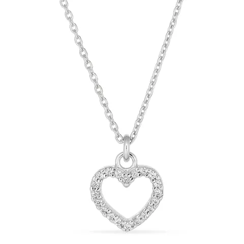 hjärta zirkon halsband i silver