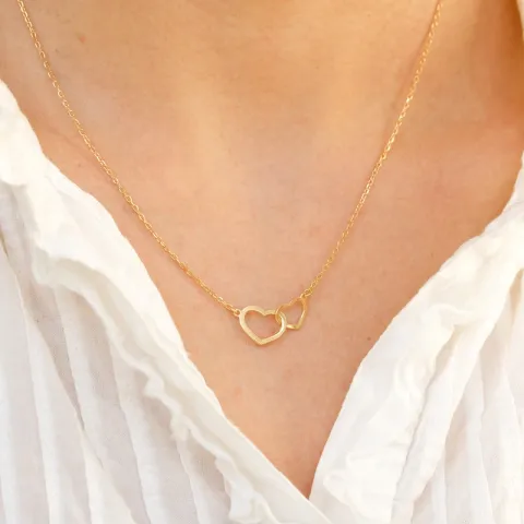 hjärta halsband i förgyllt silver