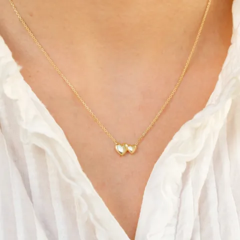 hjärta halsband i förgyllt silver