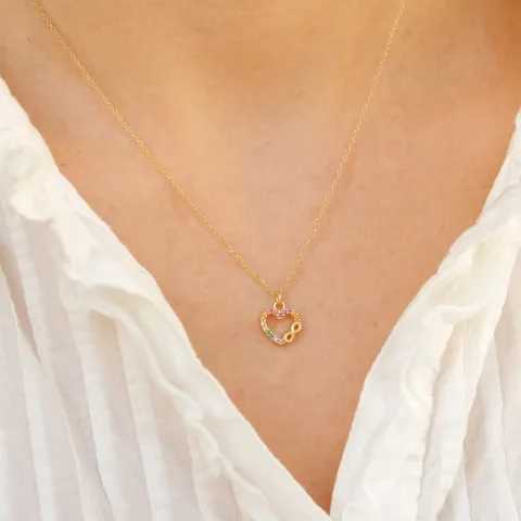 hjärta halsband i förgyllt silver