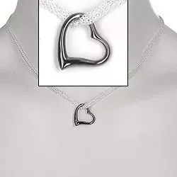 Halsband i silver med hängen i svart rhodinerat silver