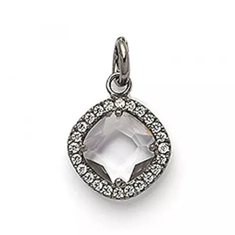 Fyrkantigt hängen i svart rhodinerat silver