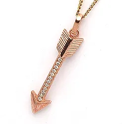 Pil hängen i rosabelagt silver