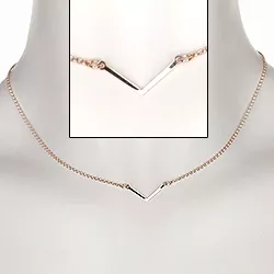Halsband i rosabelagt silver med hängen i rosabelagt silver