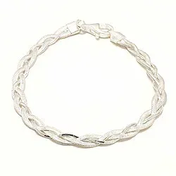 flätat armband i silver x 5,0 mm