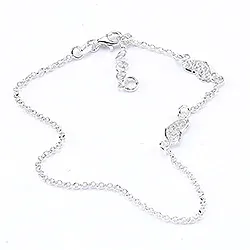 fotlänk  i silver med hjärthängen i silver