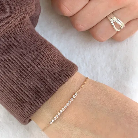 Ankerarmband i rosabelagt silver