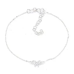 Rosett vit zirkon armband i silver