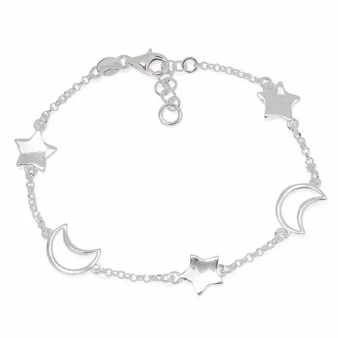 måne och stjärna armband i silver