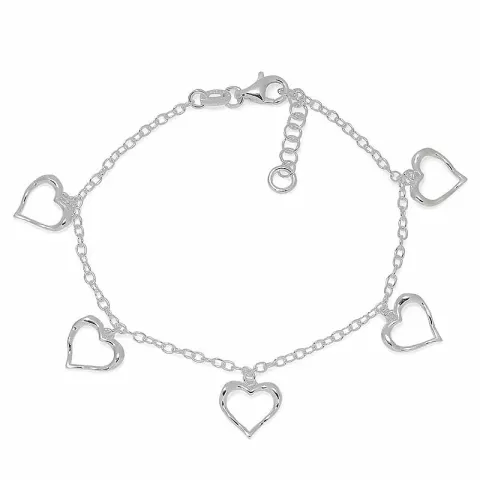 elegant hjärta barnarmband i silver