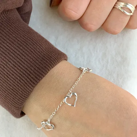 elegant hjärta barnarmband i silver