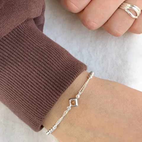 Elegant zirkon armband i silver