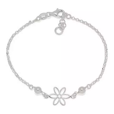 billigt blommor barnarmband i silver