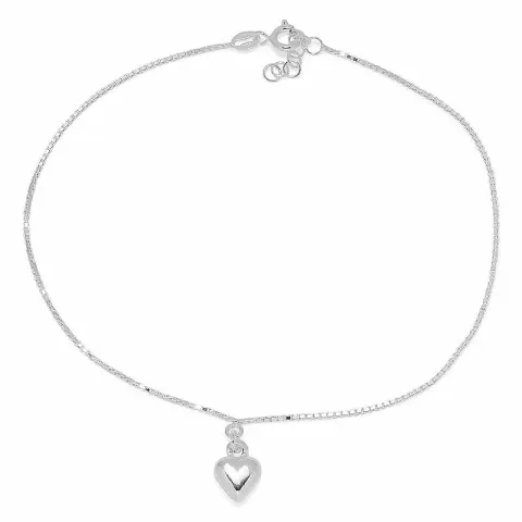 hjärta fotlänk  i silver