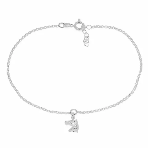 Enkel hästar fotlänk i silver