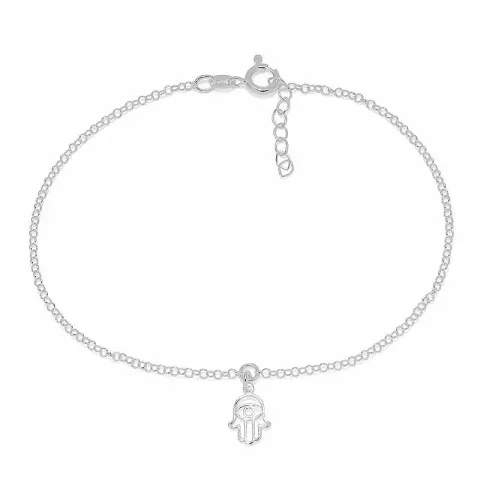 Enkel hamsas hand fotlänk i silver