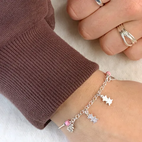 nalle barnarmband i silver