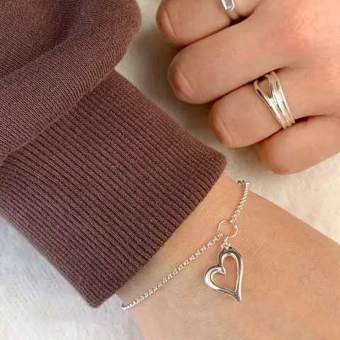Hjärta armband i silver