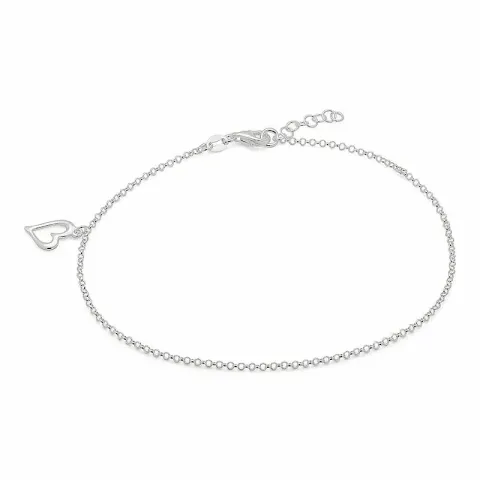 hjärta fotlänk i silver