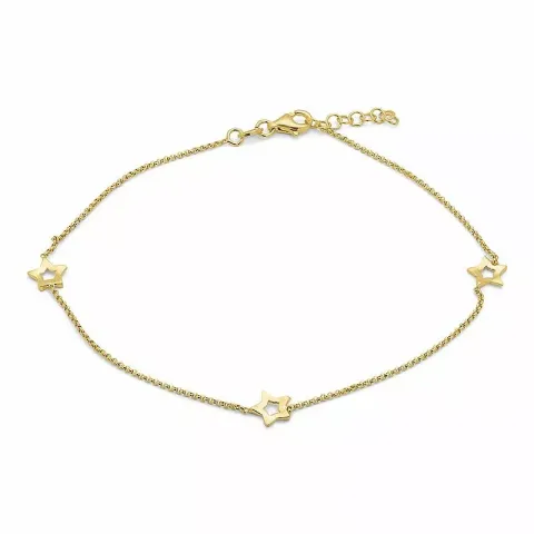 stjärna fotlänk  i förgyllt silver