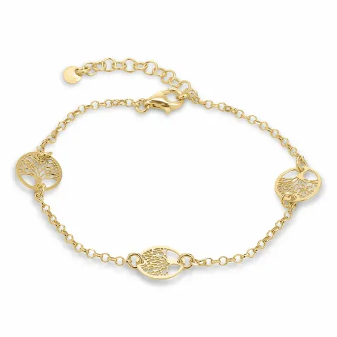 livets träd armband i förgyllt silver med hängen i förgyllt silver