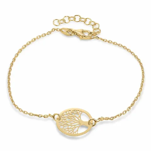 livets träd armband i förgyllt silver med hängen i förgyllt silver