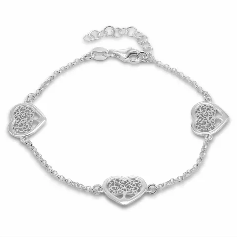 livets träd armband i rhodinerat silver med hängen i rhodinerat silver