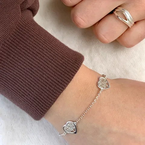 livets träd armband i rhodinerat silver med hängen i rhodinerat silver