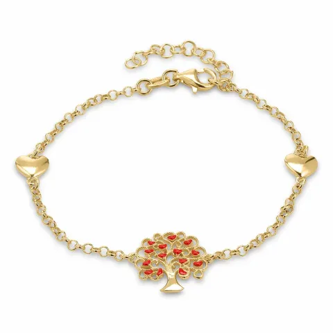 livets träd armband i förgyllt silver med hängen i förgyllt silver