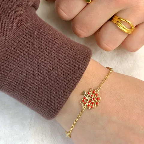 livets träd armband i förgyllt silver med hängen i förgyllt silver