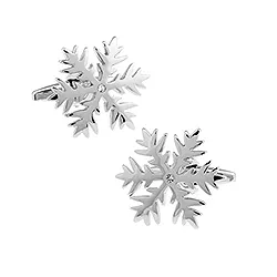 snöflinga vita kristal manschettknappar i Rostfritt stål