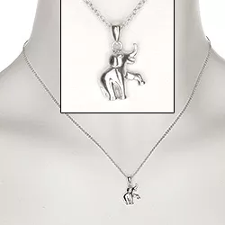 elefant halsband i silver med elefant i silver