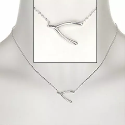 Enkel önskeben ankerhalskedja i silver med hängen i silver