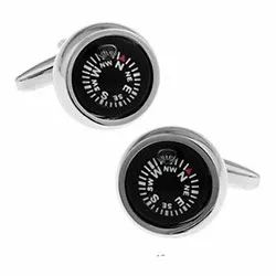 Kompass manschettknappar i Rostfritt stål